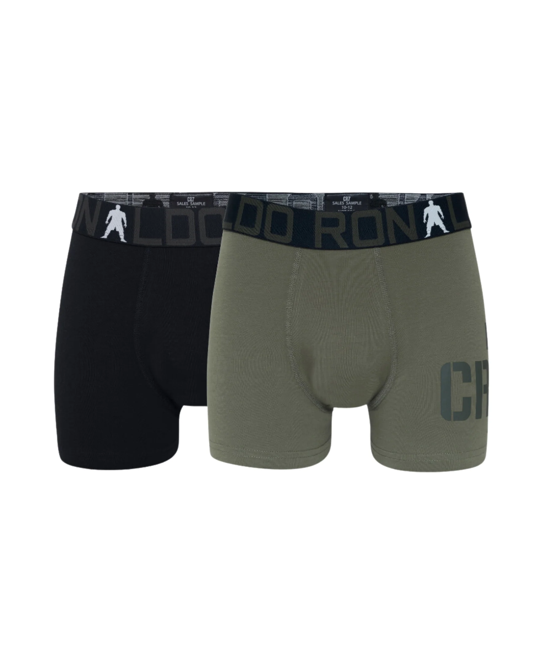 CR7 Boy's Bamboo Blend 2-Pack Trunks, Moss & Black - Image 5