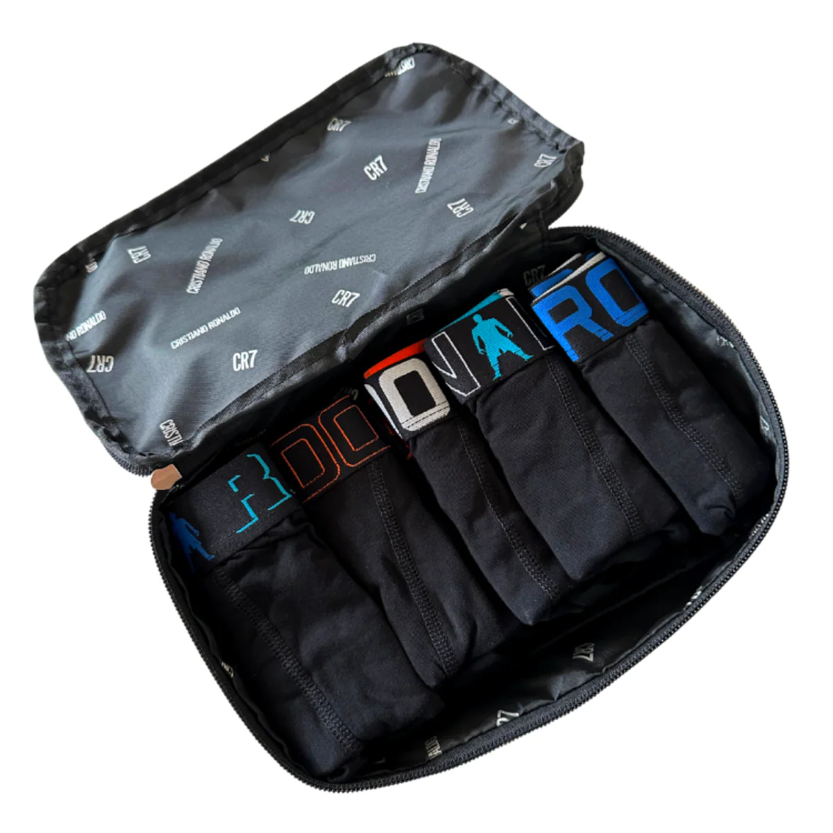 CR7 Boy's Travel Bag, Value 5-Pack Cotton Blend Trunks - Image 9