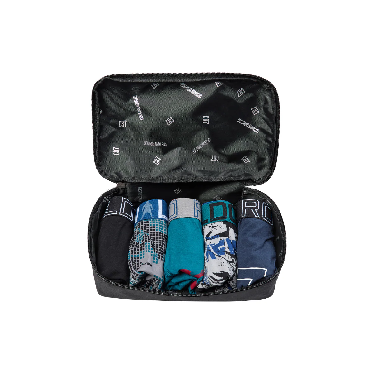 CR7 Boy's Travel Bag, Value 5-Pack Cotton Blend Trunks - Image 2