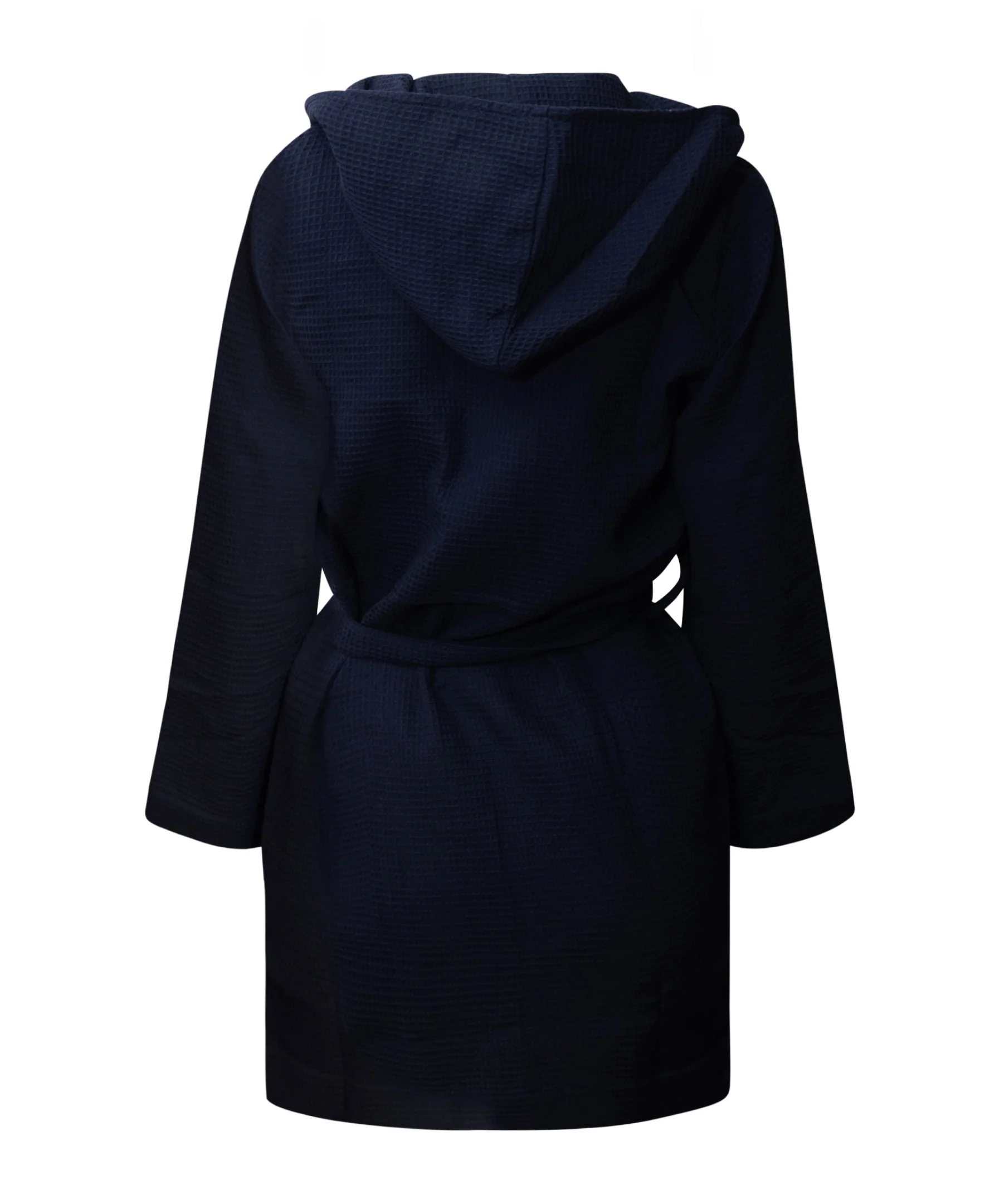 CR7 Boy's Hooded Waffle Weave Bath Wrap, Navy - Image 5