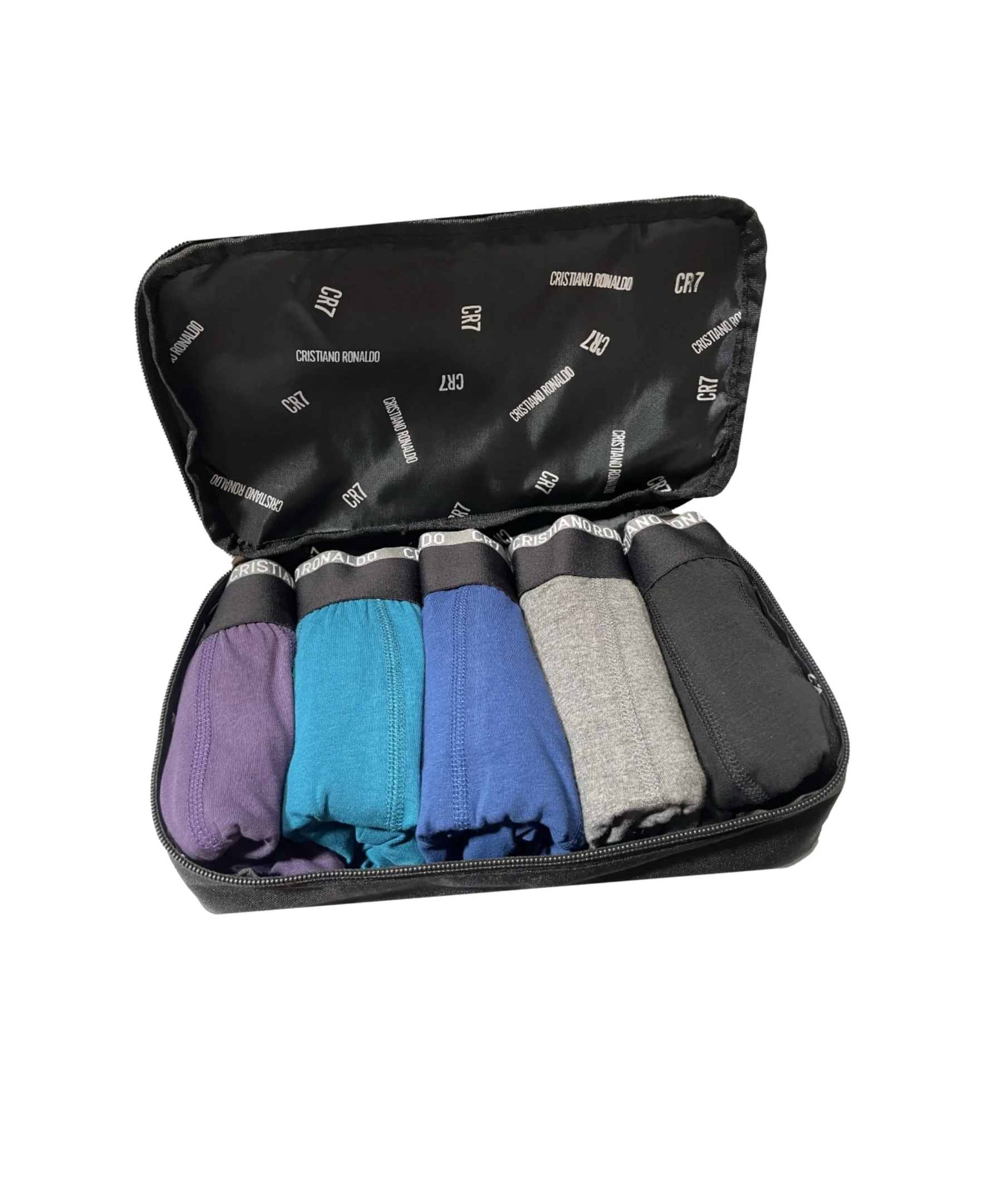 CR7 Men's 5-Pack Cotton Blend Trunks, Travel Bag - Image 2