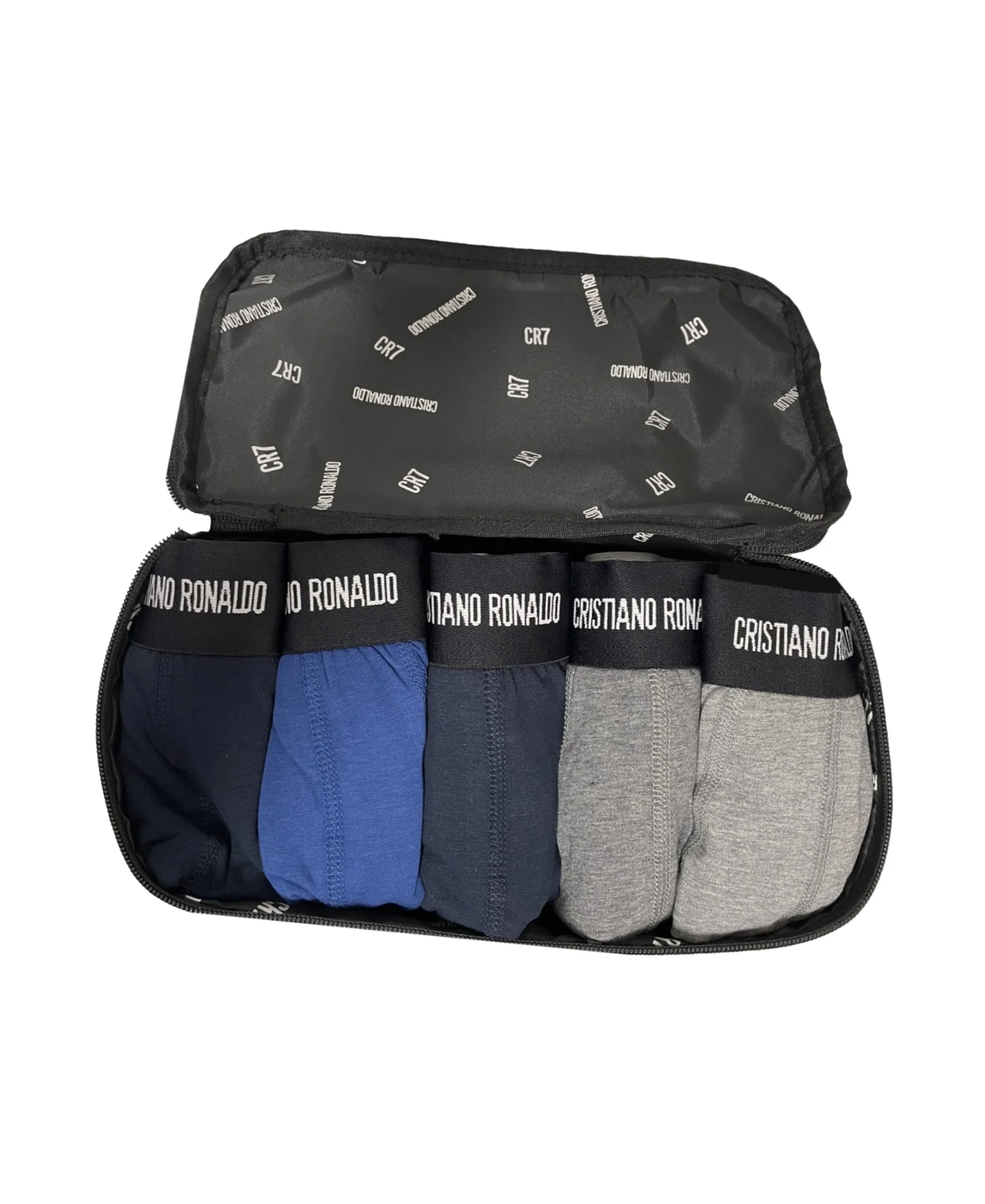 CR7 Men's 5-Pack Cotton Blend Trunks, Travel Bag - Image 3