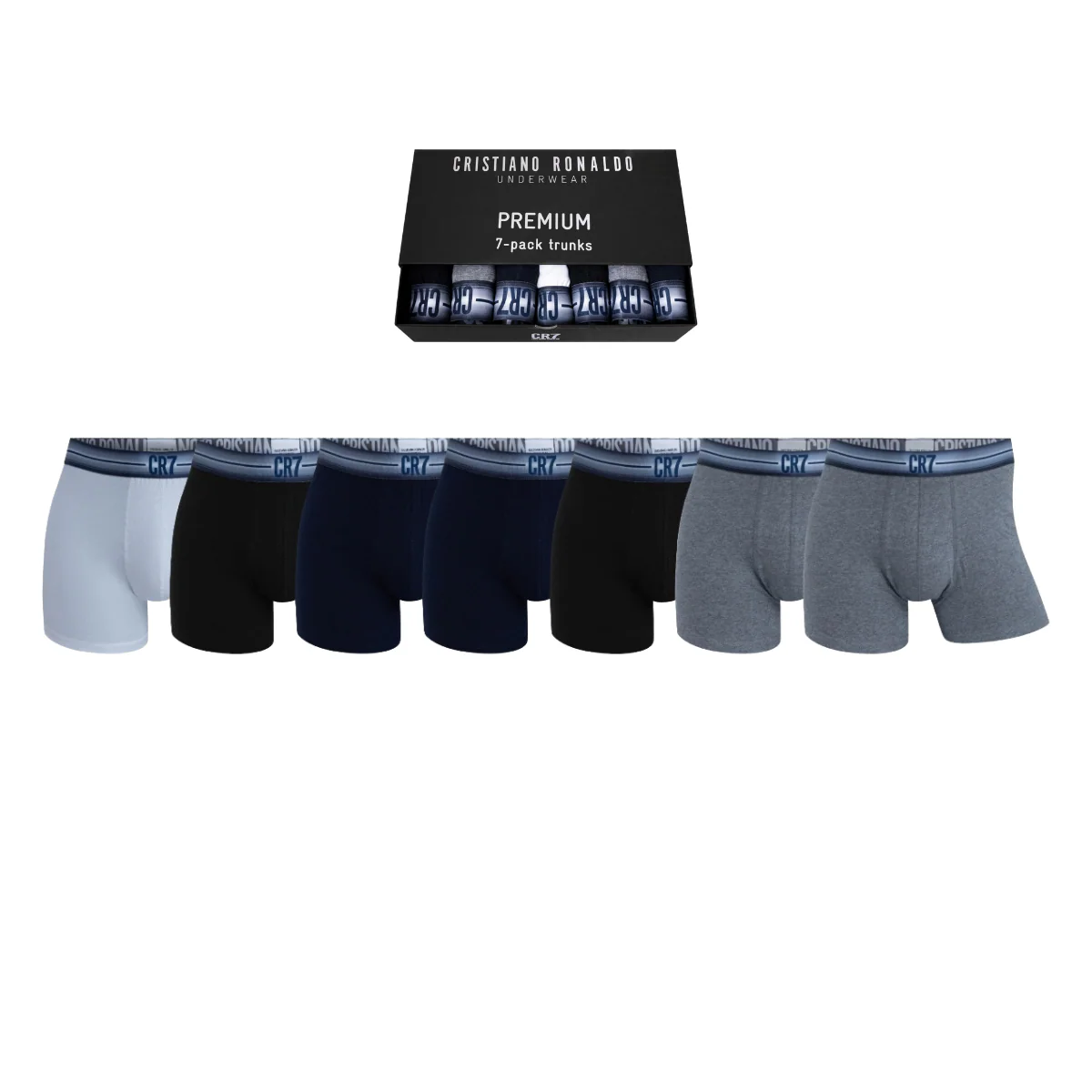 CR7 Men's 7-Pack Cotton Blend Trunks Premium Gift-Box - Image 3