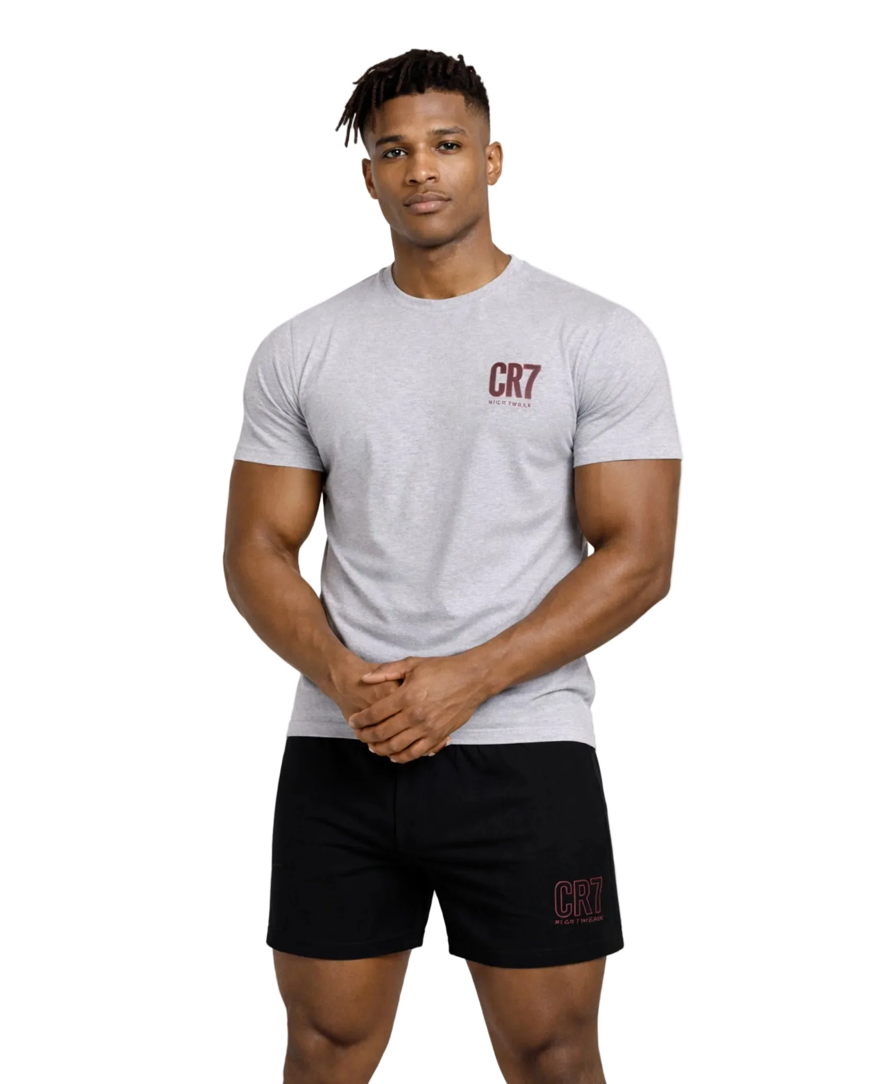 CR7 Men's Loungewear Set- Shorts, Short Sleeve with Gift Box